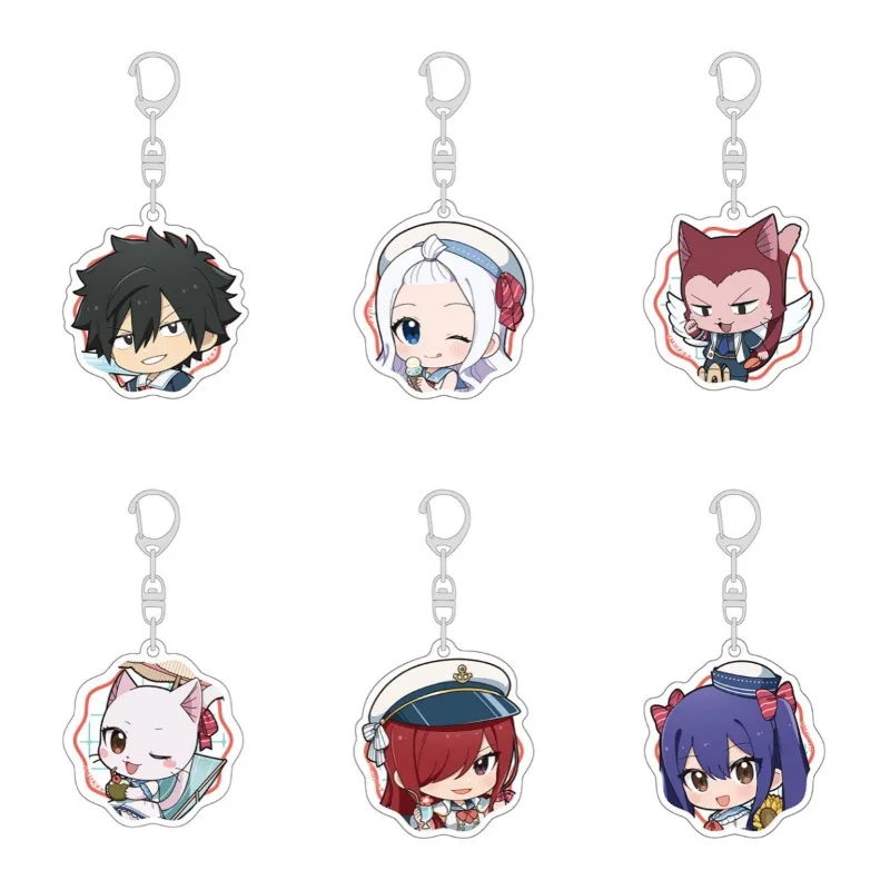 FAIRY TAIL 100 Years Quest Anime KeyChain ‌Natsu Frosch Men Key Chain for Women Cartoon Cosplay Acrylic Keyring Pendant Gift