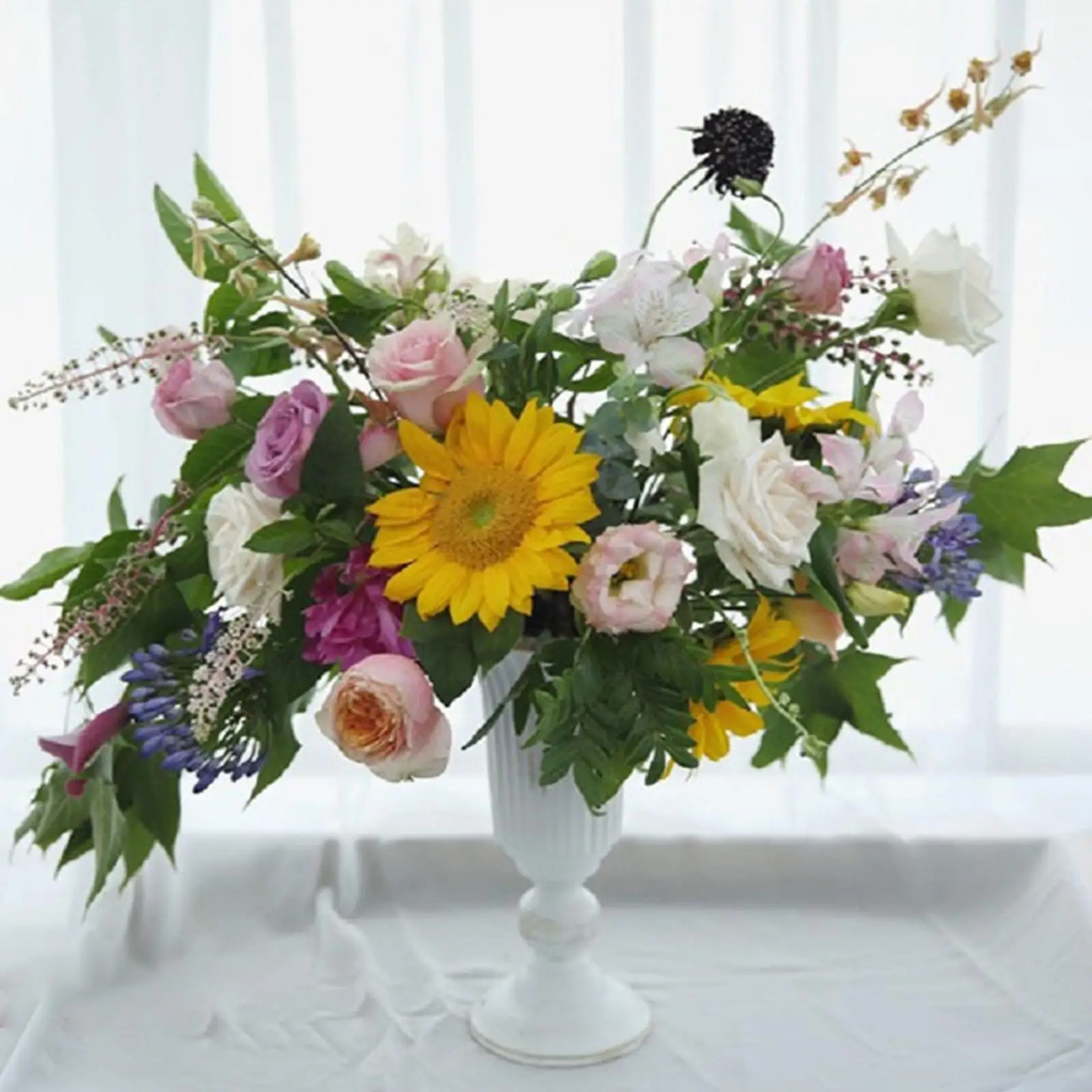 Metal Vase Flower Pot Bunch Holder Living Room Wedding Party