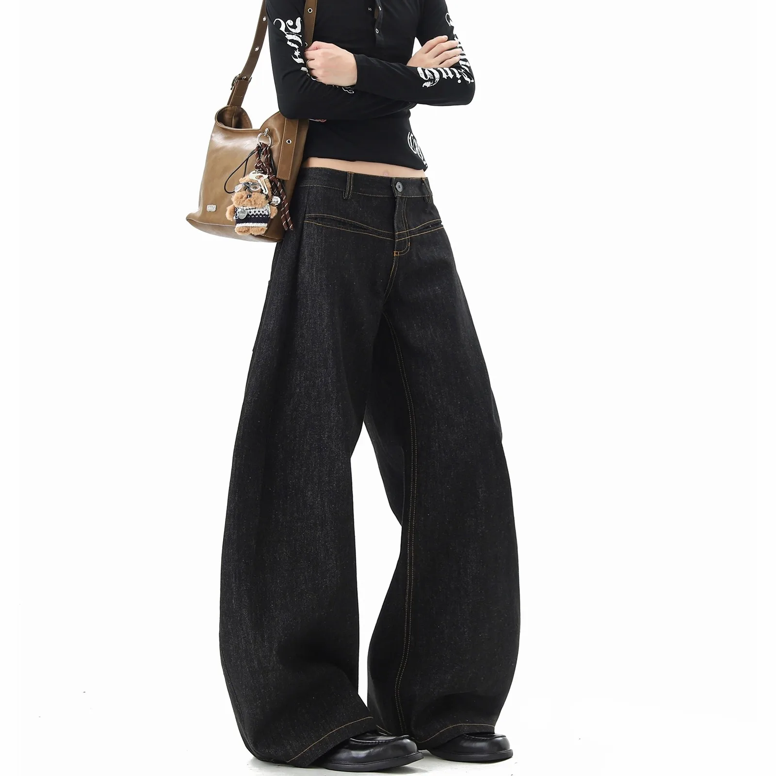 

Vintage Baggy Low Waist Jeans for Women Y2K Wide Leg Pants Oversized Harajuku Straight Leg Jeans