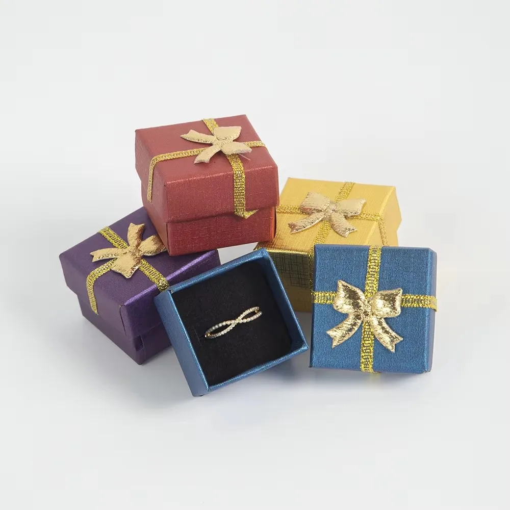 100-Pack Bulk Rings Boxes Jewelry Travel Box Paper Bag Case Gift Bracelet Rings Stud Earrings Boxes Storage For Western Women