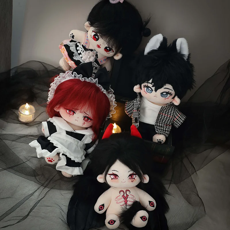 

20cm Idol Doll Plush Cotton Star Dolls Kawaii Stuffed Baby Plushies Dark Series Black Rabbit Dolls Toys Fans Collection Gifts