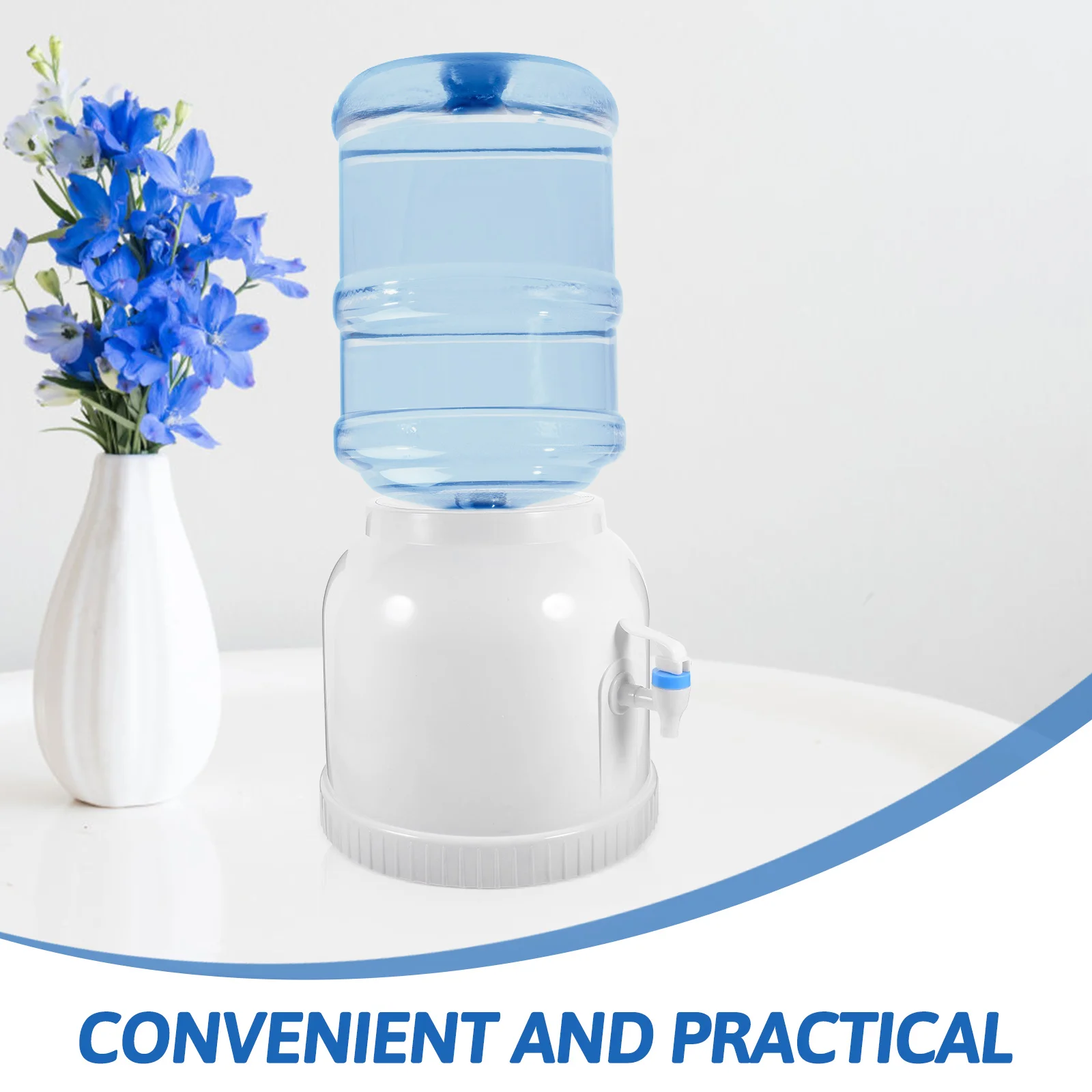 Estante de barril dispensador de agua con caño, soporte de botella, Mini jarra de escritorio de oficina, botella de agua de plástico frío
