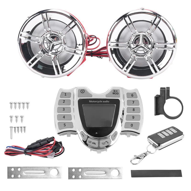 

Motorcycle Audio Stereo Speakers Wireless Bluetooth MP3 Player Waterproof FM Audio For Motor Scooter Bike ATV UTV