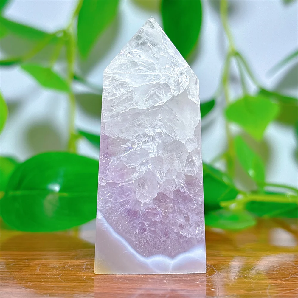 

Pink Flower Tower Point Crystal Natural Quartz Stone Home Decoration Minerals Reiki Craft Gifts Energy Healing Love Spiritual