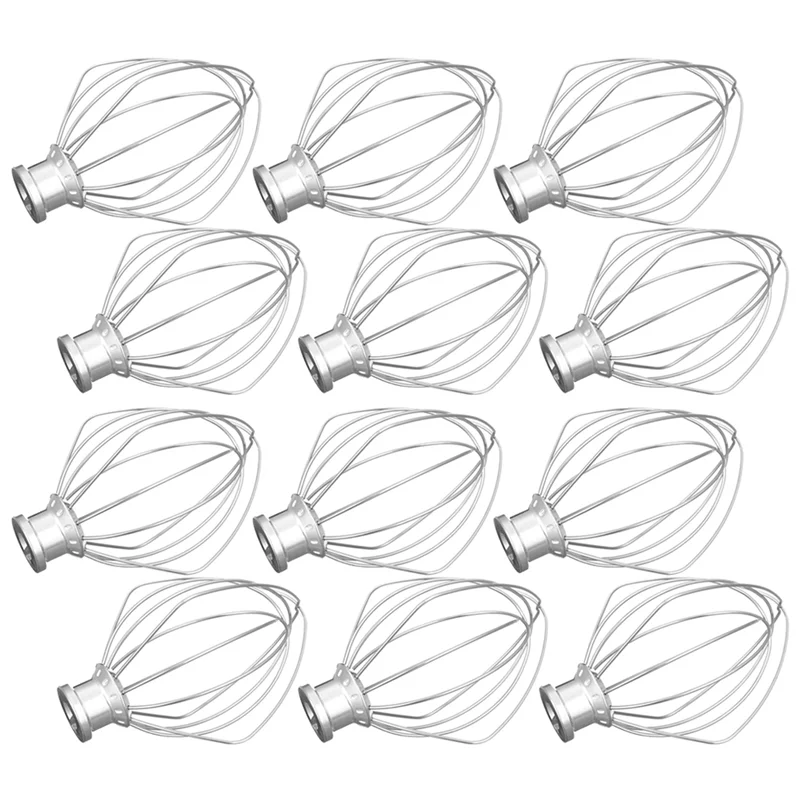 

12 Pack Stainless Steel Wire Whip Mixer Attachment for Kitchenaid K45WW Flour Cake Balloon Whisk Egg Cream Stirrer