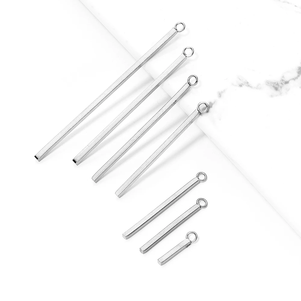 20pcs/lot Stainles Steel Earring Pendant Square Bar Straight Style Earring  Pendants For DIY Jewelry Making Accessories Handmade