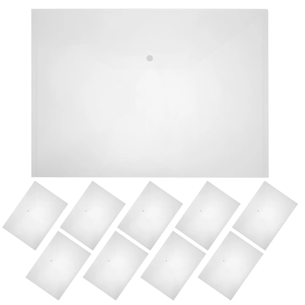 

20pcs File Bags Document Holders Transparent PP Large Capacity Snap Button Office Supplies Storage ganizers Folder Envelopes