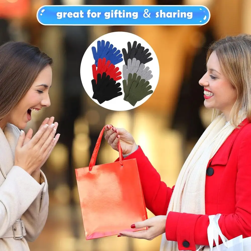 100 عبوة من القفازات المحبوكة الدافئة، قفازات شتوية قابلة للتمدد للرجال والنساء، مثالية للتبرع بالجملة والخيرية #6