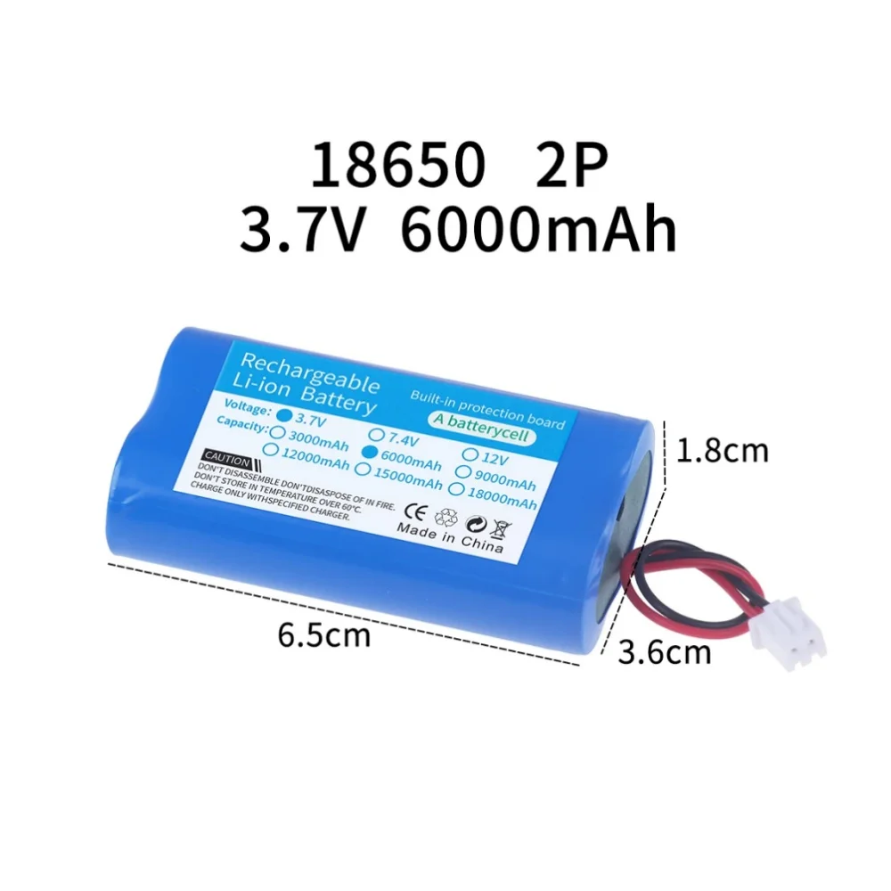 3.7V 18650 6000mAh/10000mAh Lithium Battery for Flashlight Bluetooth Speaker Hair Clipper Led Light Toy Car PCB Protection Board