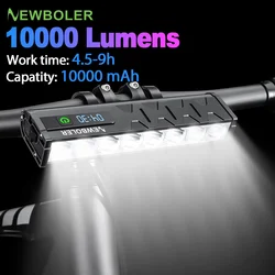 NEWBOLER Bicycle Light Front 10000mAh Bike Light 6000Lumen Waterproof USB Charging MTB Road Cycling Lamp Bike Accessories