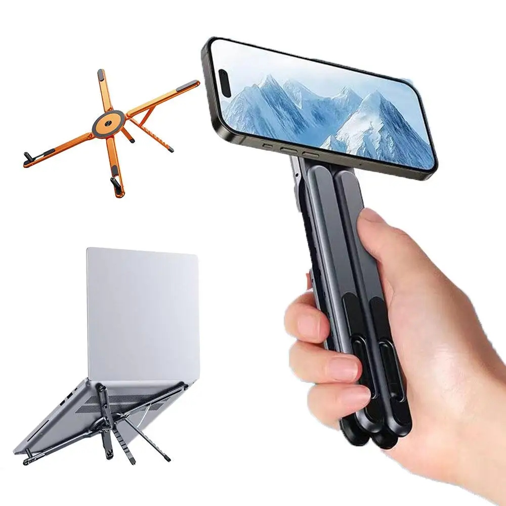 Soporte Magnético para Teléfono, Palo Selfie, Trípode para iPhone 17 16 Pro Max, iPad, Tablet, Laptop, Soporte Plegable Magnético U7Y6