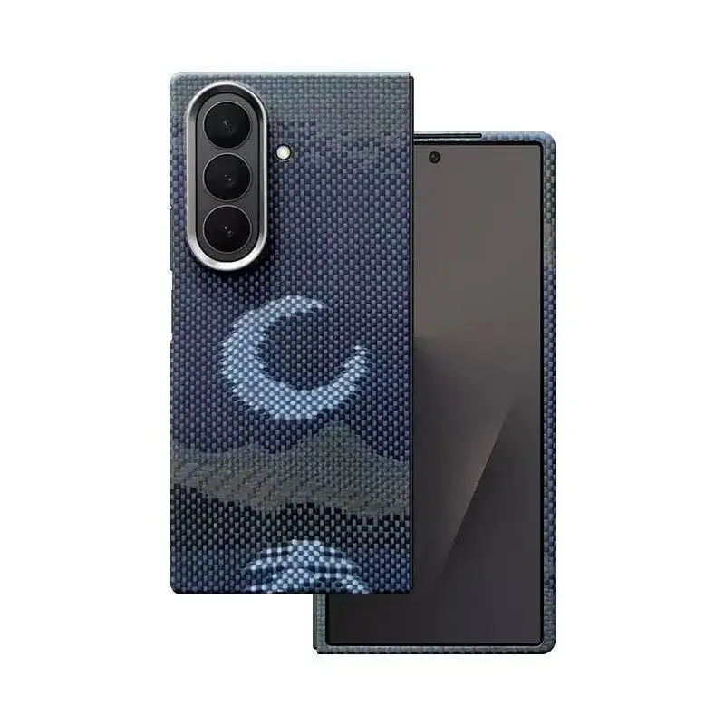 طقم لهاتف سامسونج جالاكسي Z Fold7 Fold 7 SE حافظة أصلية من ألياف الكربون الأراميد Magsafe خفيفة الوزن مغناطيسية على شكل قمر شمس غطاء هندسي #5