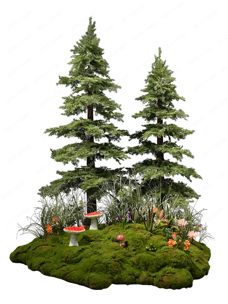 Solid Wood Imitative Tree Pine Tree Package Furnishings Ornaments Scene Layout Home Decoration Accessories