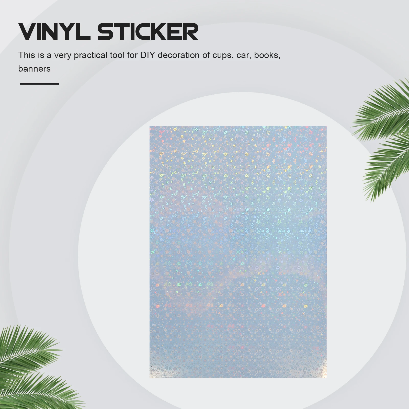 

20 Sheets Adhesive Vinyl Stickers Removable Aluminum Coating Holographic DIY Engraving Film Colored Decals Printable Sheets