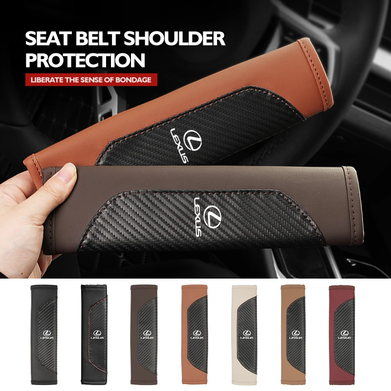 Car Seat Safety Belt Cover Soft PU Protector Shoulder Strap Pad For Lexus GX470 LS400 LX470 LX570 RC350 UX250h ES350 RX450h