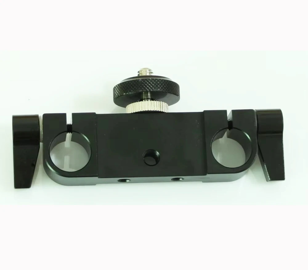 RailBlock Rod Clamp with 1/4" male adaptor for 15mm Support Rail Rig Rail system tripod camera, 1/4-20 thread with 15mm clamp