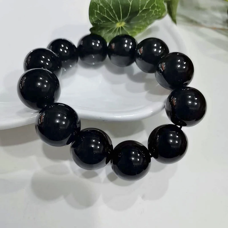 NAatural Obsidian Bracelet Women Fashion Jewelry Black Dragon Crystal Beaded Bracelet Lovers Handmade Jewelry Good Luck Lucky