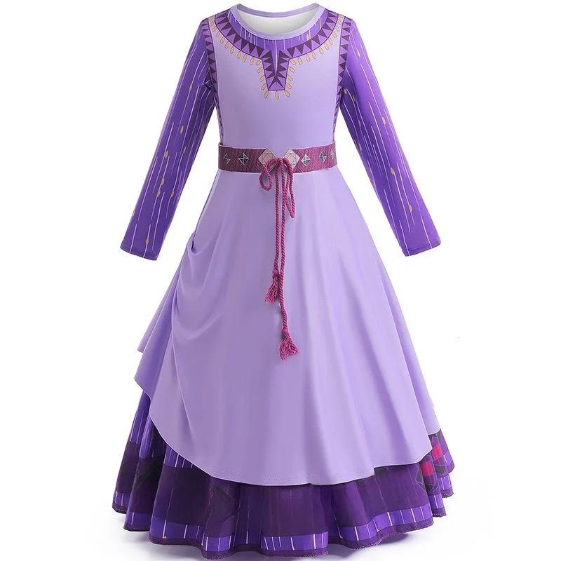 Aa Cosplay Girl's Long Sve Dr loween Fairy Wi Long Dr Costume di scena etnico Materiale in poliestere Stagione primaverile