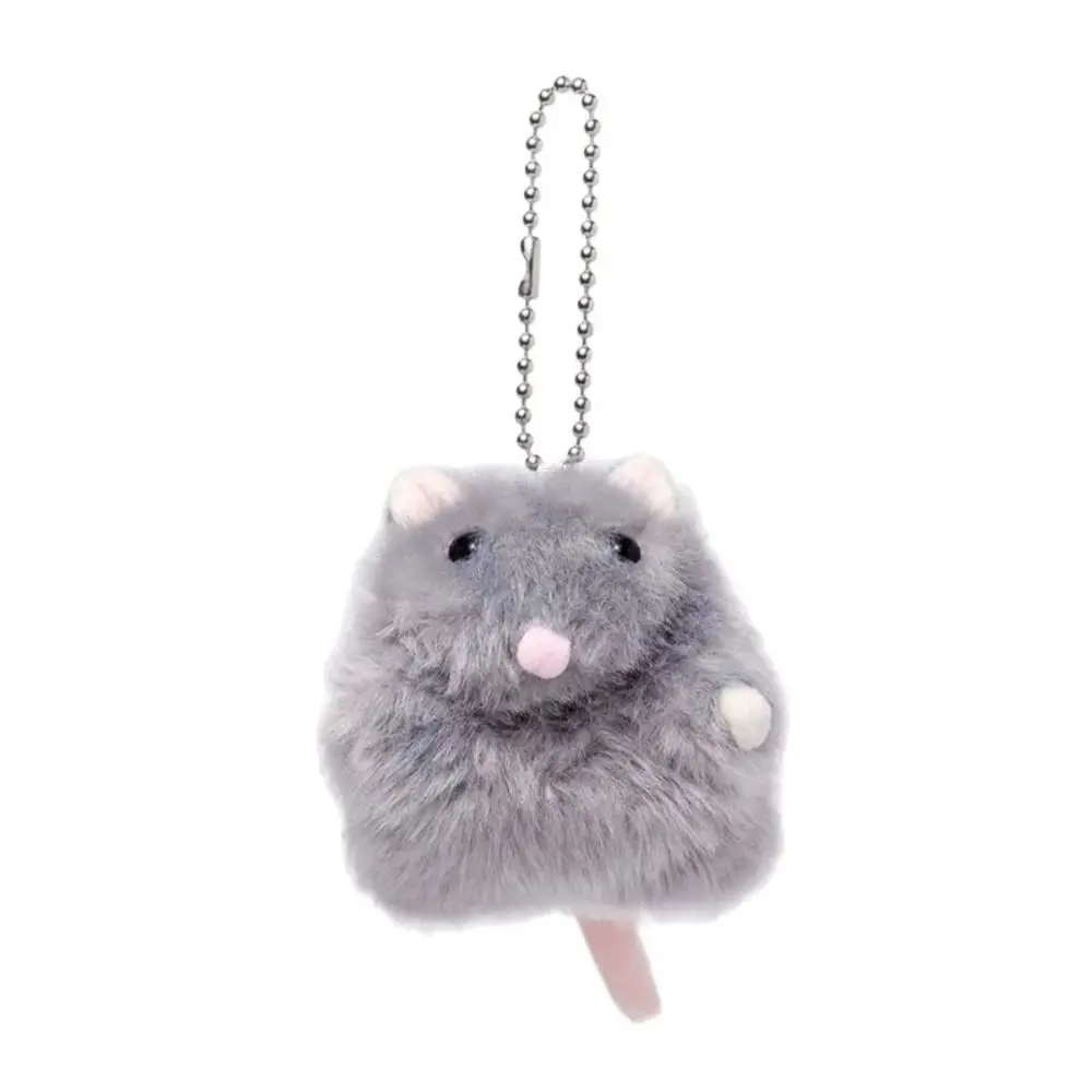 Adorable Bean Bag Hamster Pendant Bag Charm Stuffed Animal Fluffy Mouse Keychain Kawaii Backpack Rat