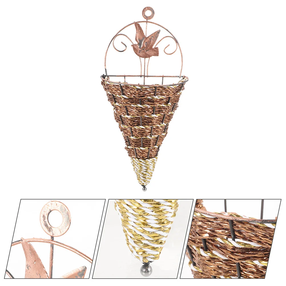 

Decorative Wall Baskets Plastic Woven Hanging Flower Holder Kitchen Sundries Storage Basket Refined Tasteful Design