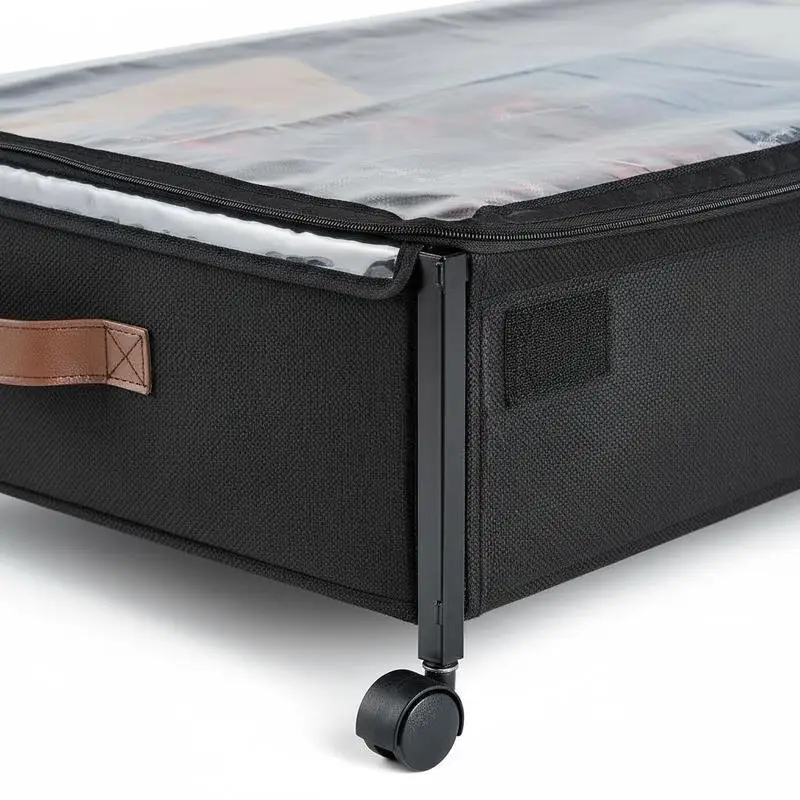 

Rolling Underbed Storage Containers 36x18.1x7.3 Inch For Bedroom Dormitory Closet, Clear Cover Metal Frame Large Capacity 2 Pack