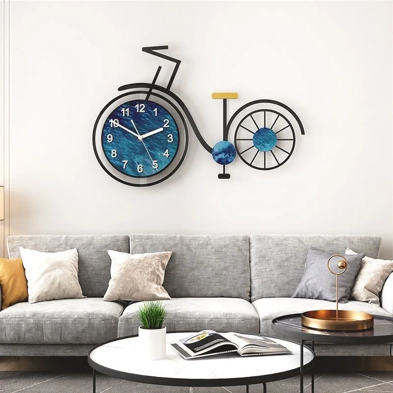 

Personalized creative bicycle clock modern minimalist living room fashionable home watch light luxury style celebrity clock