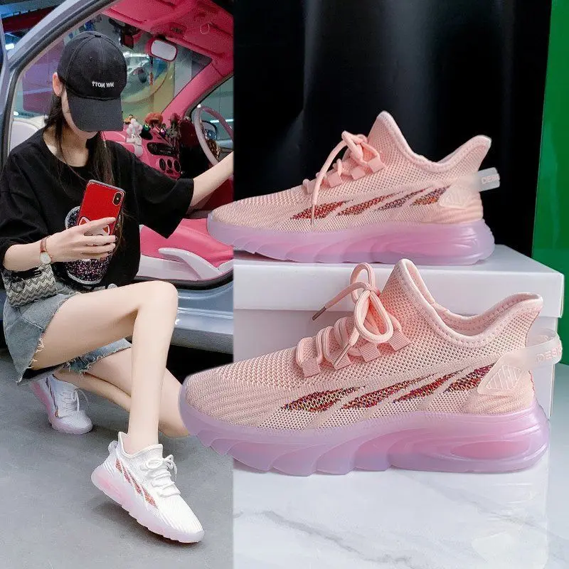 Colorful Platform Casual Women Shoes 2023 Spring Jelly Sole Sneakers Shoe Breathable Student Running Shoes Fashion Ladies Shoes