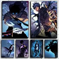 Korean Popular Anime Solo Leveling Comic Art Poster Canvas Painting and Prints Wall Art Cartoon Picture for Room Wall Home Decor