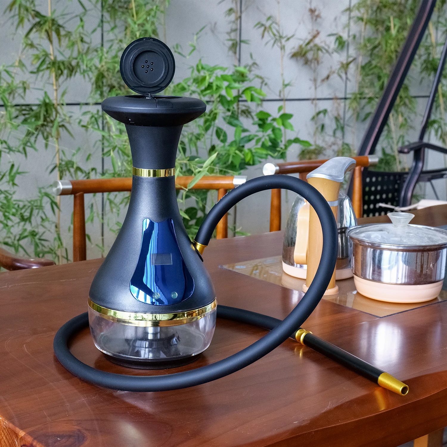 Electric Gravity Hookah Pipes Smoking Grass Shisha Complete Set Chicha Bowl Water Pipe Narguile Cachimba Herb Smoke Accessories