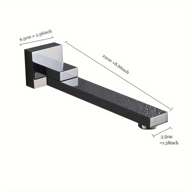 Tolm Badkamer Zwart/Chroom Opvouwbare Mondstuk Badkuip Roestvrij Staal Wandgemonteerde Badkuip Kraan Douche Rvs Accessoires