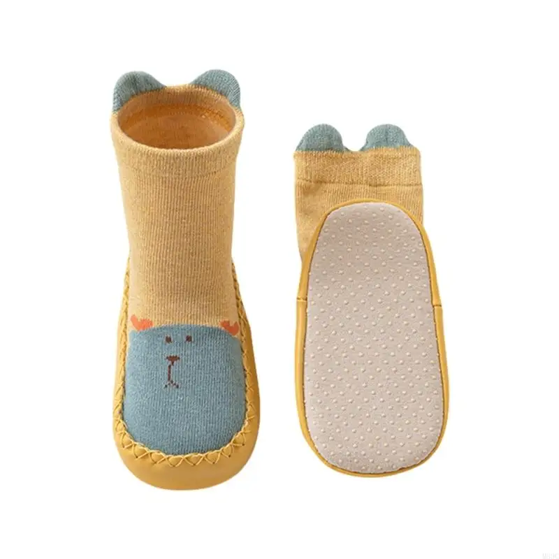 

M89C Toddler Anti Skid Cotton Socks With Pattern Easy On/Off Design For 0-2Y
