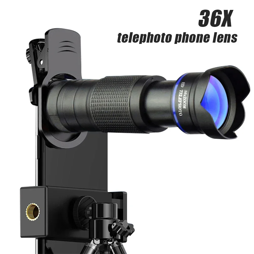 Telecope Zoom Macro Fisheye 4in1 Wide Angel Lens Kit Phone Camera Lens 36X Telephoto For Cellphone iPhone Samsung Xiaomi Huawei