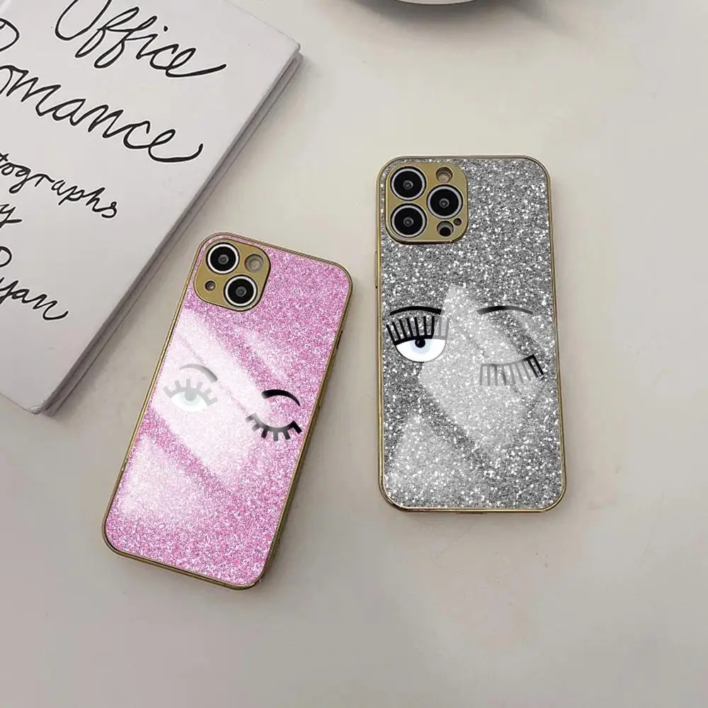 Fashion C-CHIARAs-f-FERRAGNIs Phone Case For IPhone 17 16 15 14 13 12 Pro Max Plus Electroplated Metal Bumper Shockproof Case