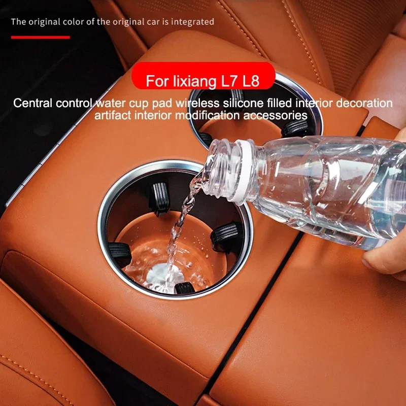 For LI AUTO Lixiang L7 L8 L9 2022 2023 Car TPE Material Padding Water Cup Holder Storage Box Anti-slip Pad Fixed Beverage Holder