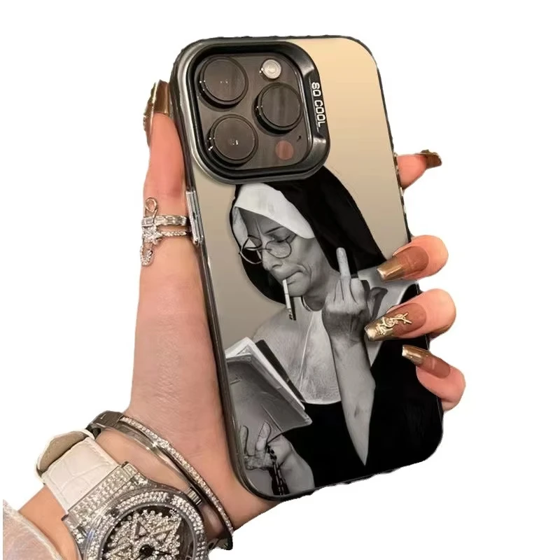 Smoking Nun Phone Case For iPhone 16 15 14 13 12 11 Pro Max XS X XR 7 8 SE Fashion Mobile Case