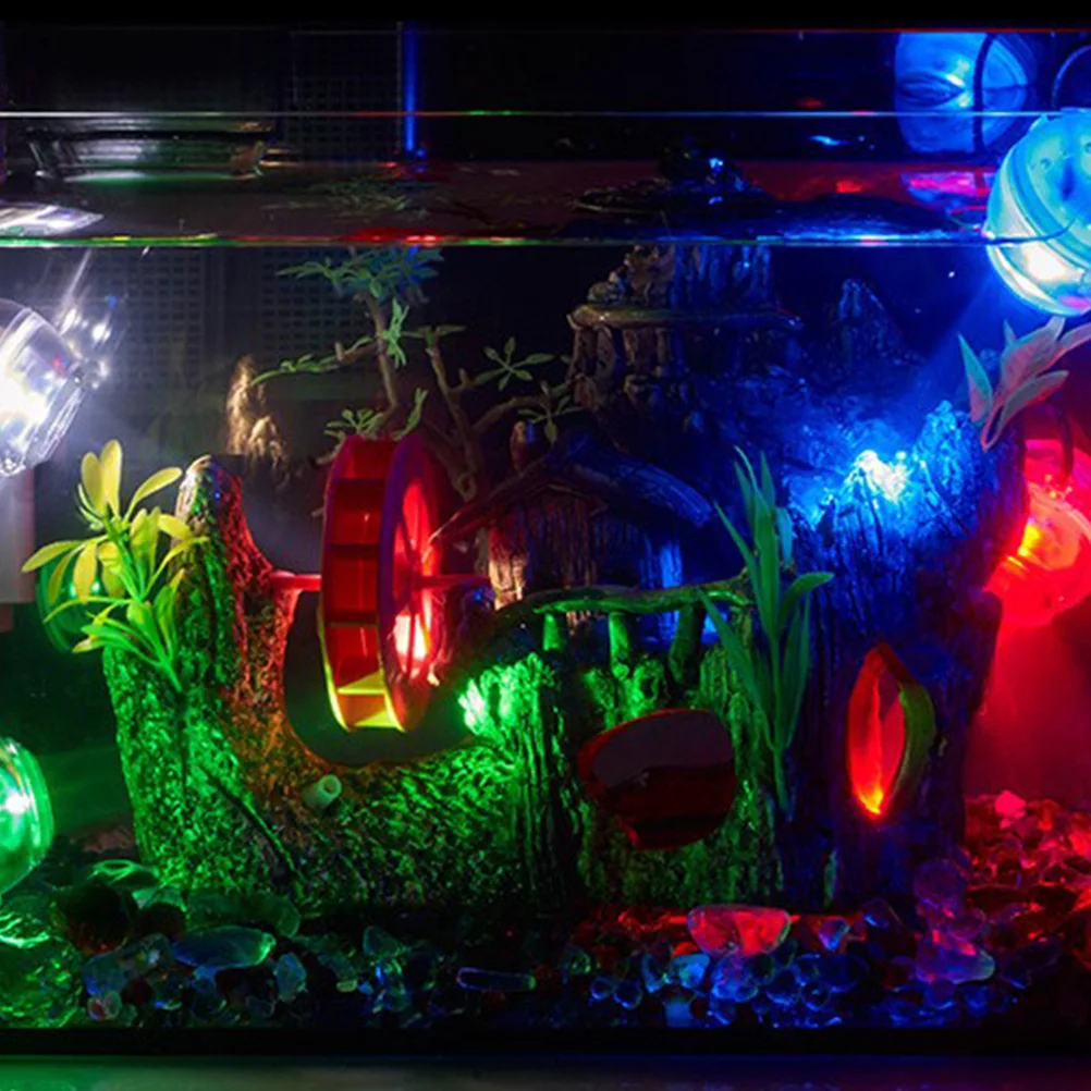 

Colorful Color-changing LED Lights Aquarium Spotlight Submersible Fish Tank Fully Waterproof 360 Degree Adjustable for