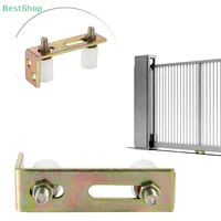 Gate Rollers Sturdy Wear Resistant Convenient with L Shape Bracket Sliding Gate Nylon Rollers for Fences Home Yard Sliding Door 4