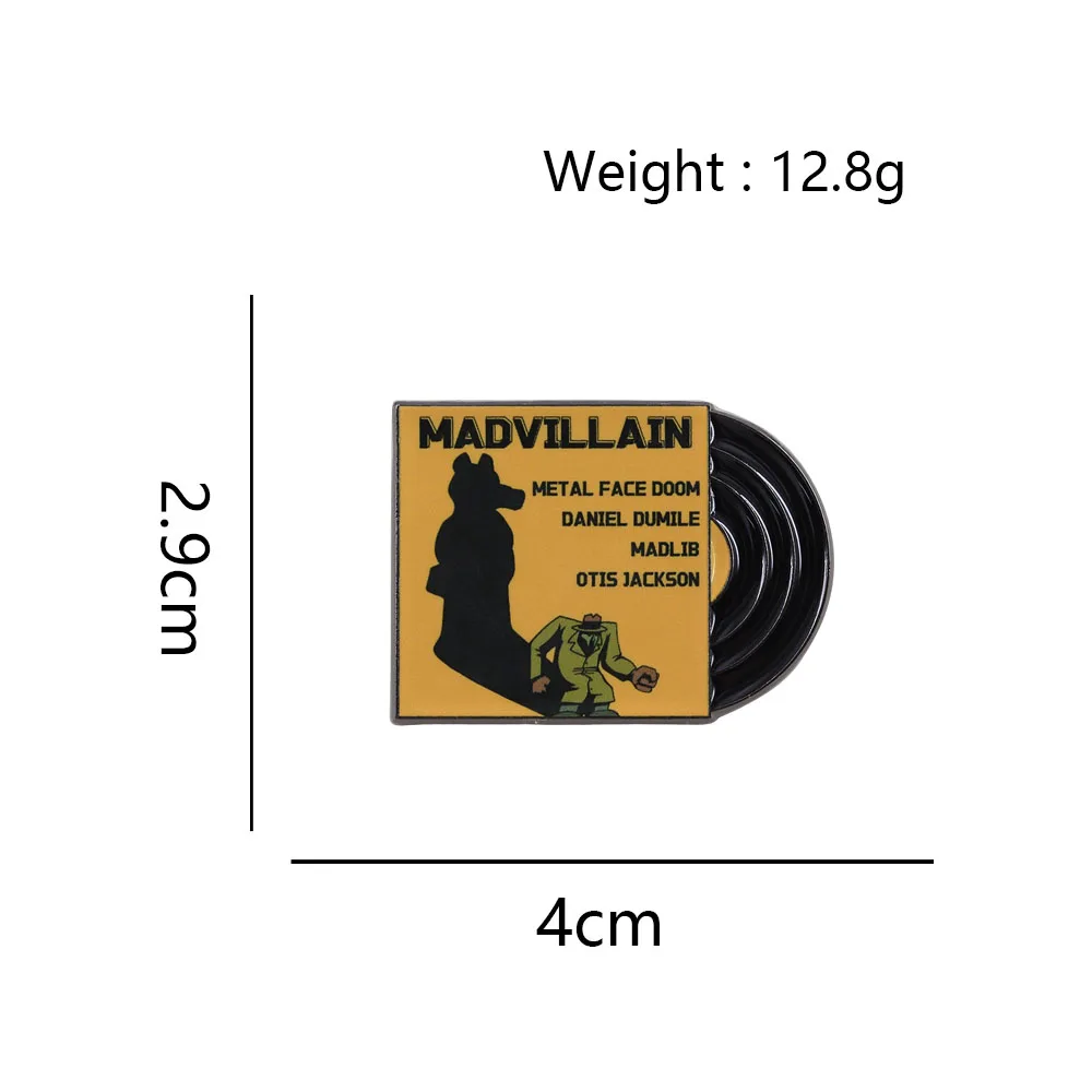 Vinyl-Schallplatten-Emaille-Pins Musikalbum-Brosche Kollektion MF-DOOM Metall-Abzeichen Hip-Hop-Rock-Band Anstecknadel Fanschmuck Geschenk – Detail 6