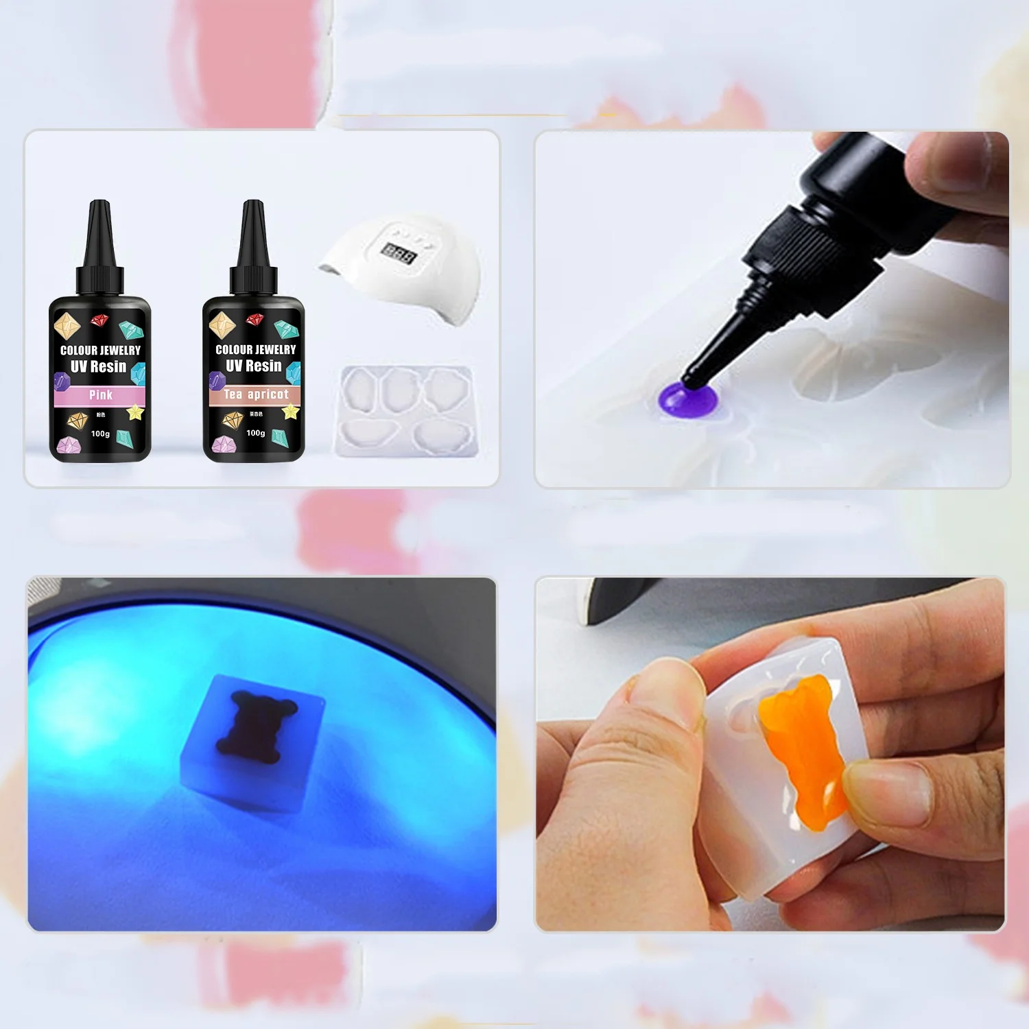 100ml Quick Drying UV Resin Adhesive Colour UV Resin Glue Ultraviolet Liquid UV Curing Craft Jewelry Making Quick Drying Glue