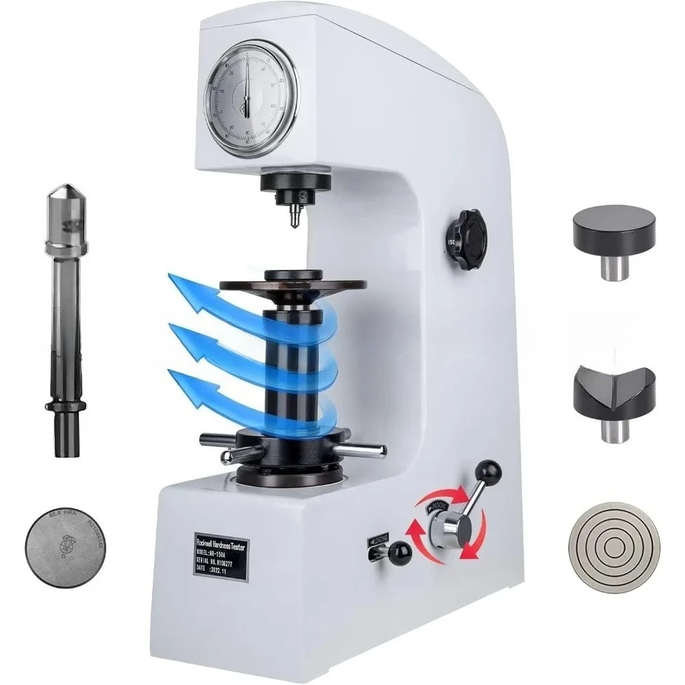 Rockwell Type Hardness Tester,Superficial Rockwell Scales 150KGF Maximum Load, HR-150A-new Testing Table Test Block HRC HRA B