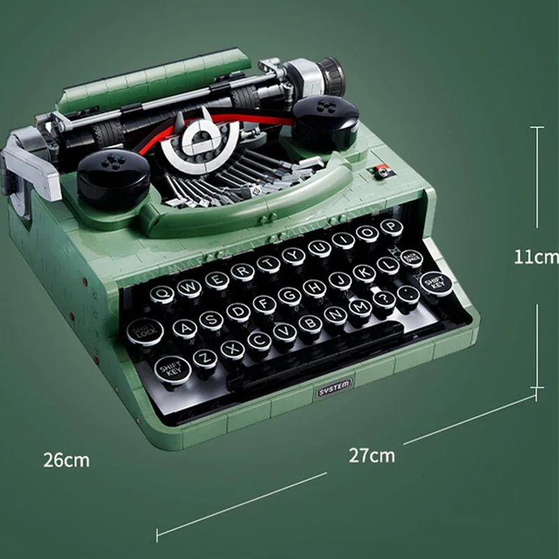 Ideas Typewriter 21327 Building Blocks Set for Adults Collectible Retro Display Model Toys Unique Children Gifts Home Decoration