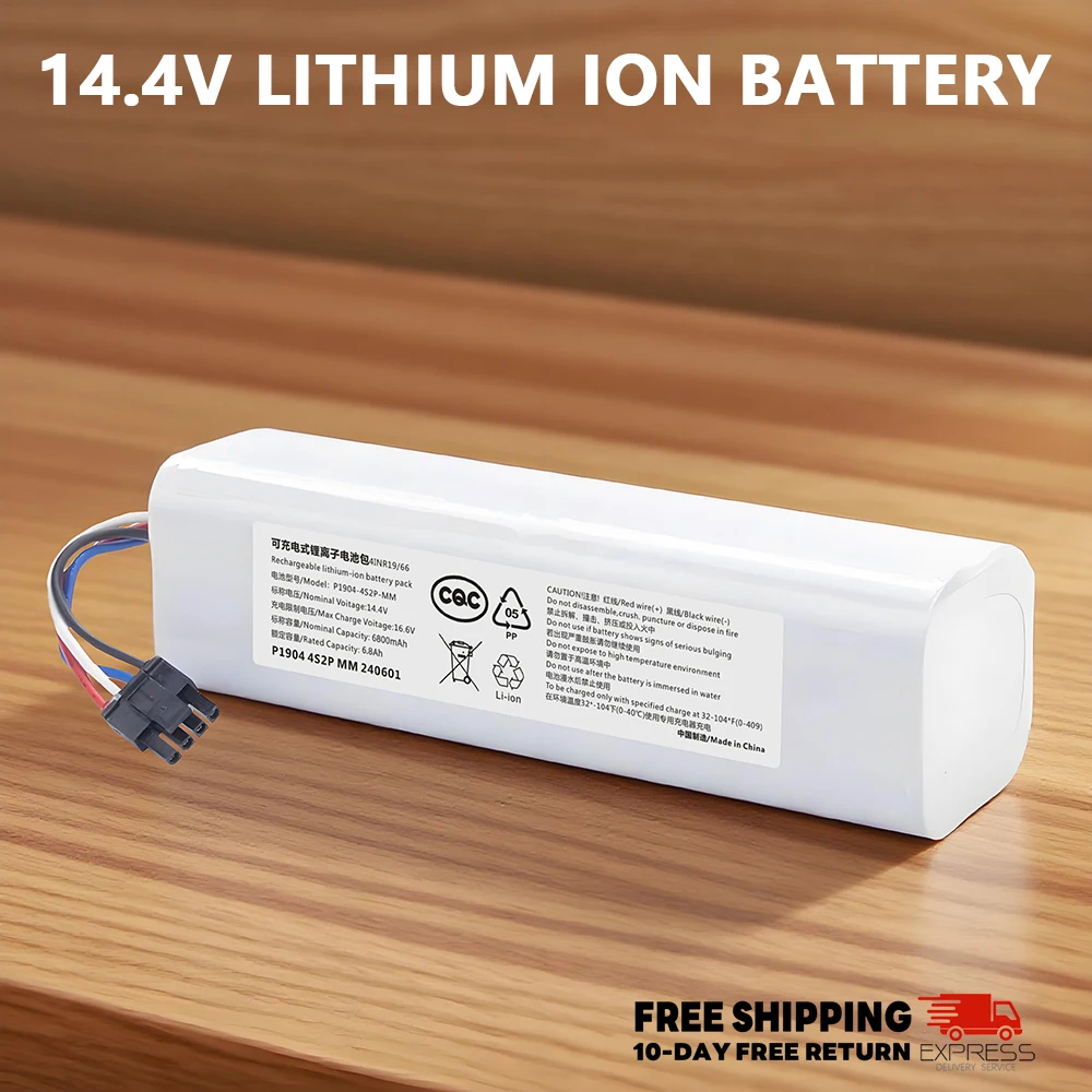 Dreame Replacement Battery 6800mAh 14.4V for D10s L10s D9_Pro D10 L10 D10 Plus D9 Max RL55L L10_Pro Z10_Pro W10 Robot Vacuum