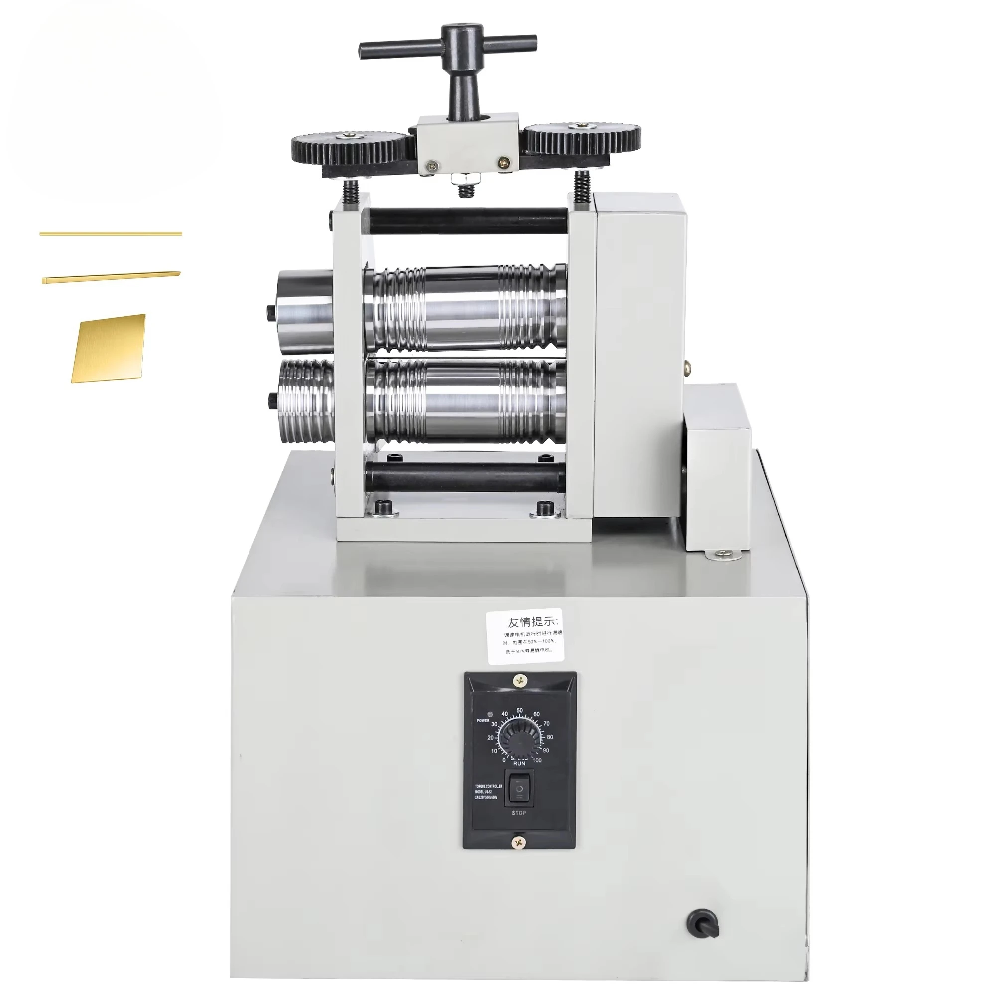 New Roller Forming for Jewelry Sheets on Gray Small Electric Rolling Mill Efficient Metal Jewelry Making Processing Machine