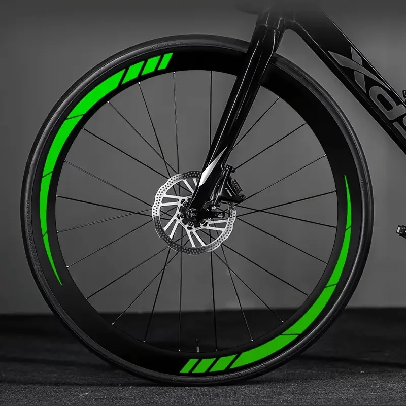 8PCS Bicycle Wheel Hub Waterproof Anti-Scratch Rim Decals Styling Accessories for Road Mountain Bike Wheel Set Decor - view 5