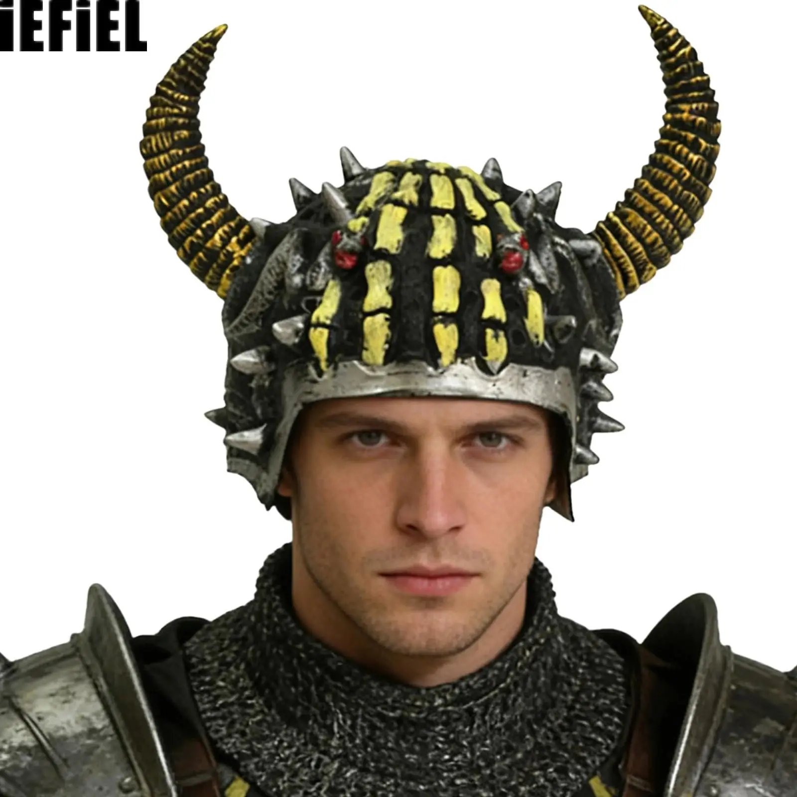 1Pcs Viking Cosplay Helmet with Horns Ancient Warrior Battle Helmet Medieval Viking Costume Headgear Halloween Cosplay