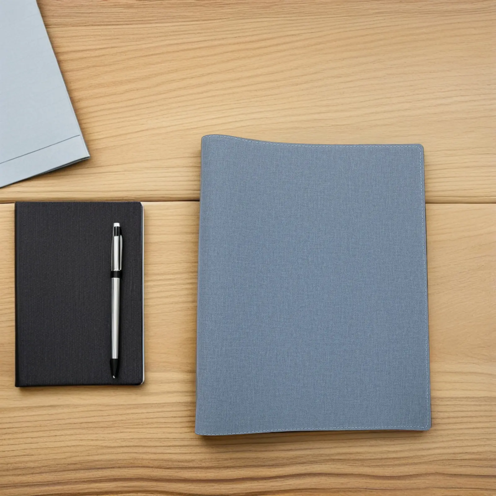B5 Loose Leaf Binder Shell 9 Ring PU Refillable Notebook Cover Planner Journal Scrapbook Travel Diary Organizer Blue