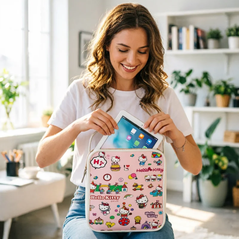 

Мультяшная сумка для хранения Hello Kitty Kuromi Cinnamon, 10, 11, 12, 13, 14, 15 дюймов, сумка для планшета из ПУ, чехол для ноутбука Macbook, праздничный подарок