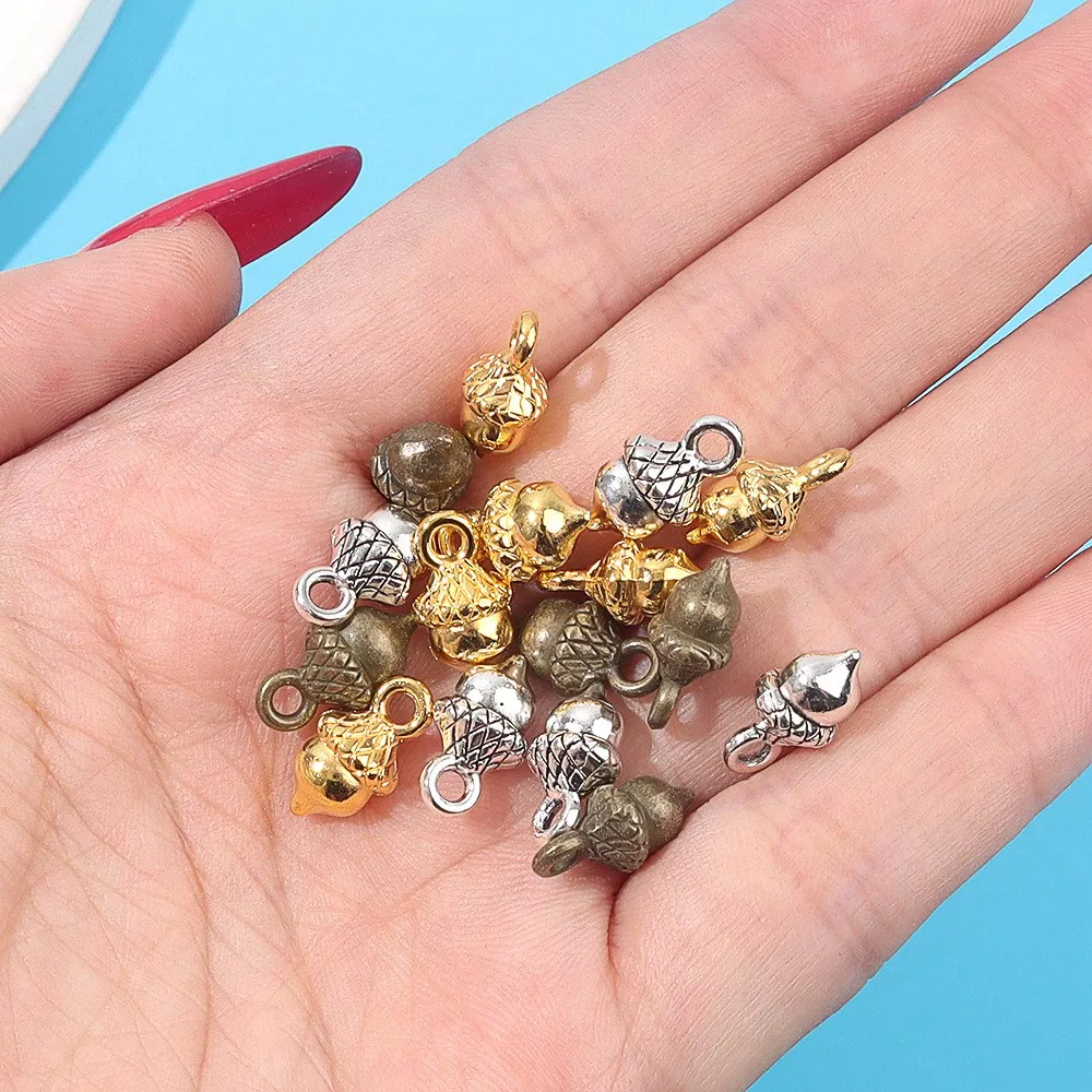11/34/68pcs Multi-color Autumn Winter Harvest Festival Nut Shaped Pendant, DIY Necklaces Earrings, Valentine's Day Accessories