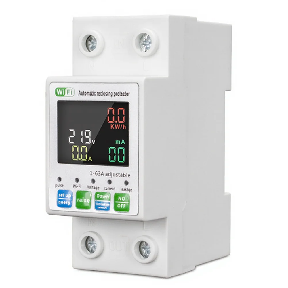 Smart Circuit Breaker Offering Real-Time Leakage Detection Voltage Monitoring and Remote Power Switching AC230V 63A