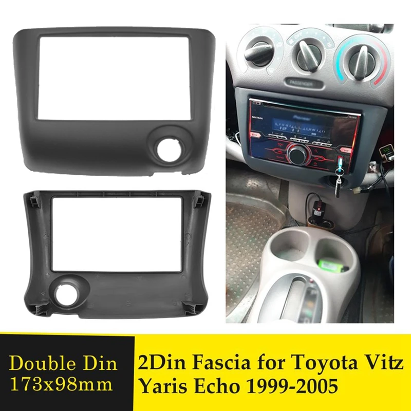 2Din Car Stereo Radio Fascia Player Panel Frame Mounting Trim For Toyota Vitz Yaris 1999-2005